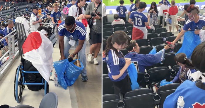 Japanese Fans Clean Stadium After World Cup Opener Against Netherlands