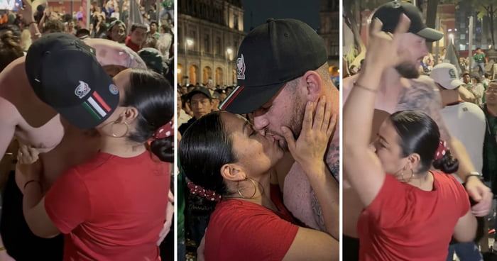 Mexican Fan’s Kiss With German Tourist During Celebration For Mexico's Victory Gains Attention