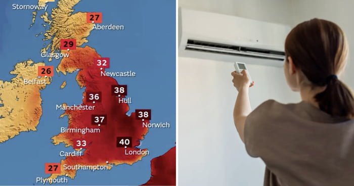 Some UK Citizens Ordered To Remove AC From Homes In Almost 40C Heat