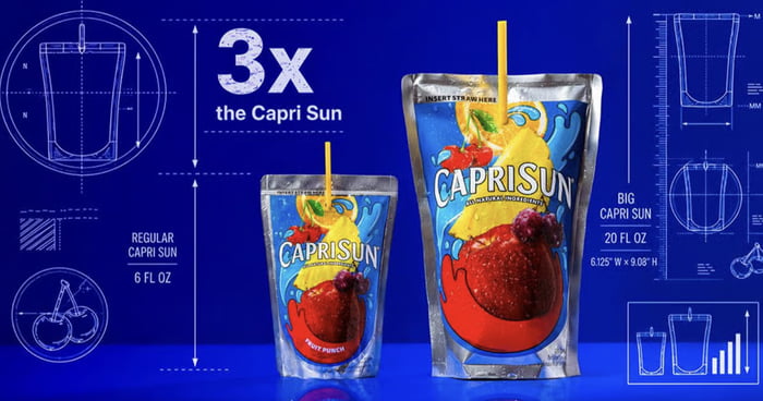Capri Sun Unveils New Big Pouch, 3 Times Its Normal Size