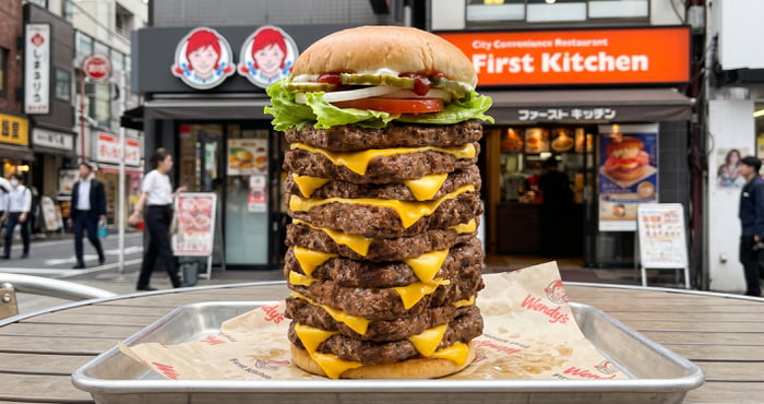 Wendy’s Japan Launches 7-Patty Burger Packing Over 2,600 Calories